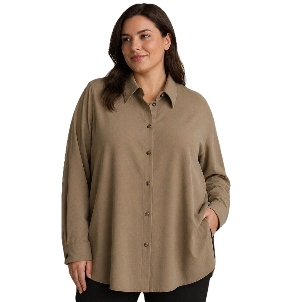 Lauren Ralph‎ Lauren 100% Wool Shirt Jacket Womens 18W Beige Button Up